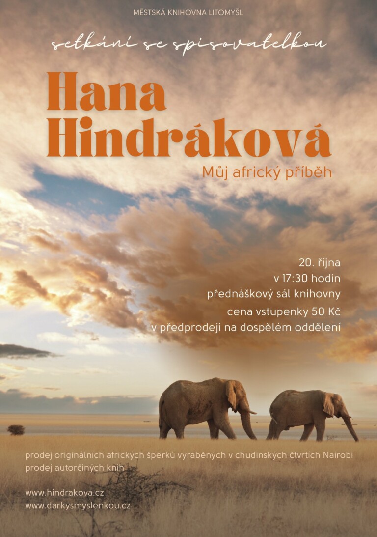 Beseda se spisovatelkou Hanou Hindrákovou