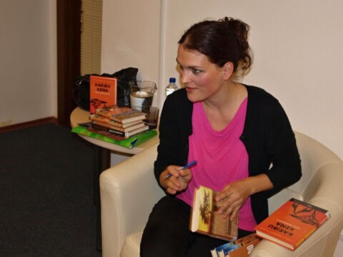 Hana Hindráková na besedě v Jihlavě